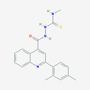 molecular formula C20H20N4OS B6077236 2-{[2-(2,4-dimethylphenyl)-4-quinolinyl]carbonyl}-N-methylhydrazinecarbothioamide 