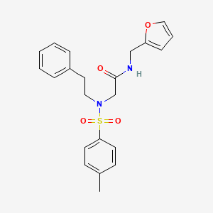 molecular formula C22H24N2O4S B6077274 N~1~-(2-furylmethyl)-N~2~-[(4-methylphenyl)sulfonyl]-N~2~-(2-phenylethyl)glycinamide 
