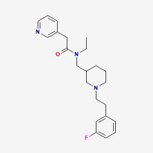 molecular formula C23H30FN3O B6077280 N-ethyl-N-({1-[2-(3-fluorophenyl)ethyl]-3-piperidinyl}methyl)-2-(3-pyridinyl)acetamide 