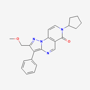 molecular formula C22H22N4O2 B6077290 7-cyclopentyl-2-(methoxymethyl)-3-phenylpyrazolo[1,5-a]pyrido[3,4-e]pyrimidin-6(7H)-one 