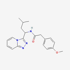 molecular formula C20H24N4O2 B6077301 2-(4-methoxyphenyl)-N-(3-methyl-1-[1,2,4]triazolo[4,3-a]pyridin-3-ylbutyl)acetamide 