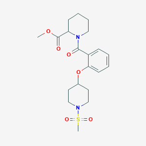 molecular formula C20H28N2O6S B6077308 methyl 1-(2-{[1-(methylsulfonyl)-4-piperidinyl]oxy}benzoyl)-2-piperidinecarboxylate 
