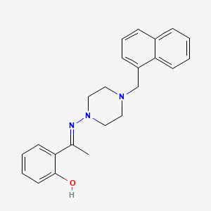 molecular formula C23H25N3O B6077322 2-{N-[4-(1-naphthylmethyl)-1-piperazinyl]ethanimidoyl}phenol CAS No. 6072-39-5