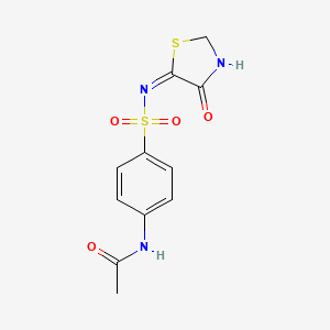 molecular formula C11H11N3O4S2 B6077328 N-(4-{[(4-oxo-1,3-thiazolidin-5-ylidene)amino]sulfonyl}phenyl)acetamide 