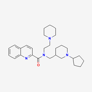 molecular formula C28H40N4O B6077329 N-[(1-cyclopentyl-3-piperidinyl)methyl]-N-[2-(1-piperidinyl)ethyl]-2-quinolinecarboxamide 