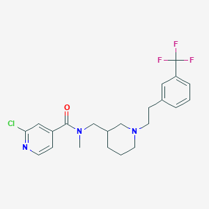 molecular formula C22H25ClF3N3O B6077336 2-chloro-N-methyl-N-[(1-{2-[3-(trifluoromethyl)phenyl]ethyl}-3-piperidinyl)methyl]isonicotinamide 