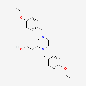 molecular formula C24H34N2O3 B6077346 2-[1,4-bis(4-ethoxybenzyl)-2-piperazinyl]ethanol 