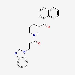 molecular formula C26H25N3O2 B6077377 {1-[3-(1H-benzimidazol-1-yl)propanoyl]-3-piperidinyl}(1-naphthyl)methanone 