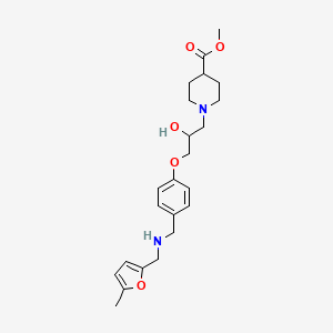 molecular formula C23H32N2O5 B6077395 methyl 1-{2-hydroxy-3-[4-({[(5-methyl-2-furyl)methyl]amino}methyl)phenoxy]propyl}-4-piperidinecarboxylate 