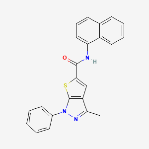 molecular formula C23H17N3OS B6077396 3-methyl-N-1-naphthyl-1-phenyl-1H-thieno[2,3-c]pyrazole-5-carboxamide 