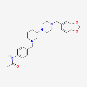 molecular formula C26H34N4O3 B6077408 N-[4-({3-[4-(1,3-benzodioxol-5-ylmethyl)-1-piperazinyl]-1-piperidinyl}methyl)phenyl]acetamide 