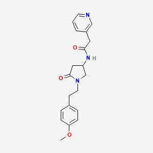 molecular formula C20H23N3O3 B6077411 N-{1-[2-(4-methoxyphenyl)ethyl]-5-oxo-3-pyrrolidinyl}-2-(3-pyridinyl)acetamide 
