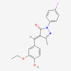 molecular formula C19H17IN2O3 B6077453 4-(3-ethoxy-4-hydroxybenzylidene)-2-(4-iodophenyl)-5-methyl-2,4-dihydro-3H-pyrazol-3-one 