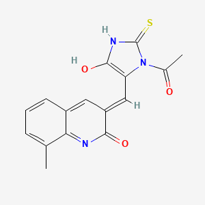 1-acetyl-5-[(2-hydroxy-8-methyl-3-quinolinyl)methylene]-2-thioxo-4-imidazolidinone