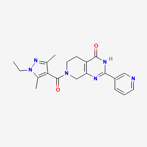 molecular formula C20H22N6O2 B6077492 7-[(1-ethyl-3,5-dimethyl-1H-pyrazol-4-yl)carbonyl]-2-pyridin-3-yl-5,6,7,8-tetrahydropyrido[3,4-d]pyrimidin-4(3H)-one 