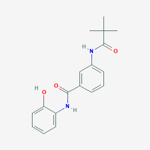 molecular formula C18H20N2O3 B6077497 3-[(2,2-dimethylpropanoyl)amino]-N-(2-hydroxyphenyl)benzamide 