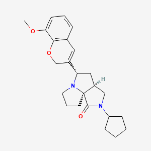 molecular formula C24H30N2O3 B6077509 (3aS*,5S*,9aS*)-2-cyclopentyl-5-(8-methoxy-2H-chromen-3-yl)hexahydro-7H-pyrrolo[3,4-g]pyrrolizin-1(2H)-one 