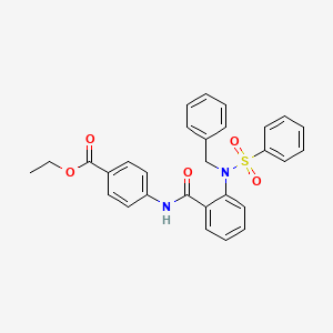 molecular formula C29H26N2O5S B6077511 ethyl 4-({2-[benzyl(phenylsulfonyl)amino]benzoyl}amino)benzoate 
