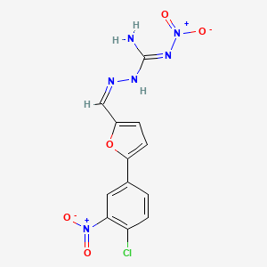 molecular formula C12H9ClN6O5 B6077526 2-{[5-(4-chloro-3-nitrophenyl)-2-furyl]methylene}-N'-nitrohydrazinecarboximidamide 