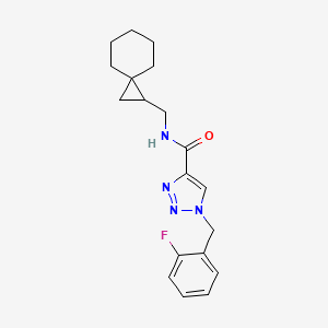 molecular formula C19H23FN4O B6077548 1-(2-fluorobenzyl)-N-(spiro[2.5]oct-1-ylmethyl)-1H-1,2,3-triazole-4-carboxamide 