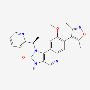 molecular formula C23H21N5O3 B607756 7-(3,5-二甲基异恶唑-4-基)-8-甲氧基-1-((R)-1-(吡啶-2-基)乙基)-1H-咪唑并[4,5-c]喹啉-2(3H)-酮 CAS No. 1300031-49-5