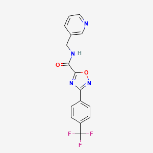 molecular formula C16H11F3N4O2 B6077566 N-(3-pyridinylmethyl)-3-[4-(trifluoromethyl)phenyl]-1,2,4-oxadiazole-5-carboxamide 