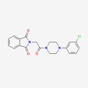molecular formula C20H18ClN3O3 B6077570 2-{2-[4-(3-chlorophenyl)-1-piperazinyl]-2-oxoethyl}-1H-isoindole-1,3(2H)-dione 