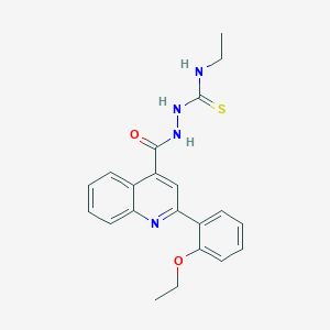 molecular formula C21H22N4O2S B6077584 2-{[2-(2-ethoxyphenyl)-4-quinolinyl]carbonyl}-N-ethylhydrazinecarbothioamide 