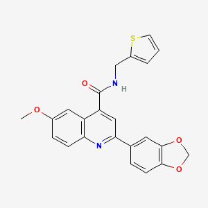 molecular formula C23H18N2O4S B6077588 2-(1,3-benzodioxol-5-yl)-6-methoxy-N-(2-thienylmethyl)-4-quinolinecarboxamide 