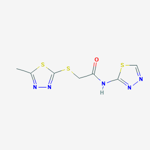 molecular formula C7H7N5OS3 B6077592 2-[(5-methyl-1,3,4-thiadiazol-2-yl)thio]-N-1,3,4-thiadiazol-2-ylacetamide 