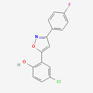molecular formula C15H9ClFNO2 B6077612 4-chloro-2-[3-(4-fluorophenyl)-5-isoxazolyl]phenol 