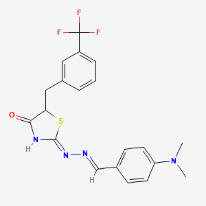 molecular formula C20H19F3N4OS B6077615 4-(dimethylamino)benzaldehyde {4-oxo-5-[3-(trifluoromethyl)benzyl]-1,3-thiazolidin-2-ylidene}hydrazone 