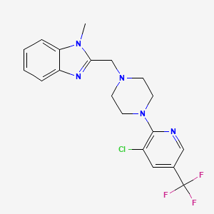 molecular formula C19H19ClF3N5 B607762 2-({4-[3-氯-5-(三氟甲基)吡啶-2-基]哌嗪-1-基}甲基)-1-甲基-1H-1,3-苯并二唑 CAS No. 1207197-68-9