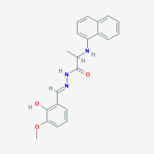 molecular formula C21H21N3O3 B6077639 N'-(2-hydroxy-3-methoxybenzylidene)-2-(1-naphthylamino)propanohydrazide 