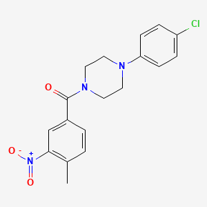 molecular formula C18H18ClN3O3 B6077645 1-(4-chlorophenyl)-4-(4-methyl-3-nitrobenzoyl)piperazine 