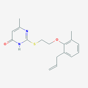molecular formula C17H20N2O2S B6077701 2-{[2-(2-allyl-6-methylphenoxy)ethyl]thio}-6-methyl-4-pyrimidinol 