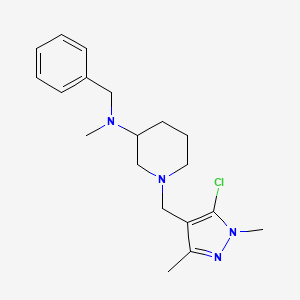 molecular formula C19H27ClN4 B6077731 N-benzyl-1-[(5-chloro-1,3-dimethyl-1H-pyrazol-4-yl)methyl]-N-methyl-3-piperidinamine 