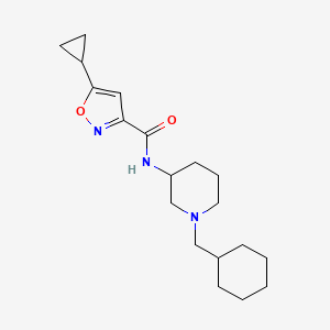 molecular formula C19H29N3O2 B6077759 N-[1-(cyclohexylmethyl)-3-piperidinyl]-5-cyclopropyl-3-isoxazolecarboxamide 