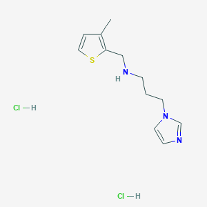 molecular formula C12H19Cl2N3S B6077764 [3-(1H-imidazol-1-yl)propyl][(3-methyl-2-thienyl)methyl]amine dihydrochloride 