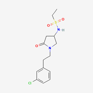 molecular formula C14H19ClN2O3S B6077770 N-{1-[2-(3-chlorophenyl)ethyl]-5-oxo-3-pyrrolidinyl}ethanesulfonamide 