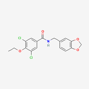 molecular formula C17H15Cl2NO4 B6077788 N-(1,3-benzodioxol-5-ylmethyl)-3,5-dichloro-4-ethoxybenzamide 