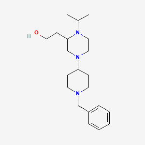 molecular formula C21H35N3O B6077802 2-[4-(1-benzyl-4-piperidinyl)-1-isopropyl-2-piperazinyl]ethanol 