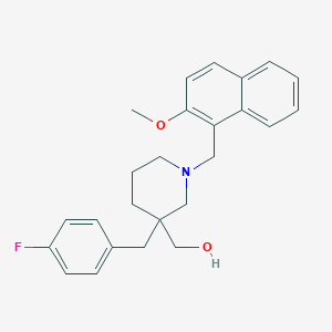 molecular formula C25H28FNO2 B6077816 {3-(4-fluorobenzyl)-1-[(2-methoxy-1-naphthyl)methyl]-3-piperidinyl}methanol 