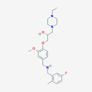 molecular formula C25H36FN3O3 B6077819 1-(4-ethyl-1-piperazinyl)-3-(4-{[(5-fluoro-2-methylbenzyl)amino]methyl}-2-methoxyphenoxy)-2-propanol 