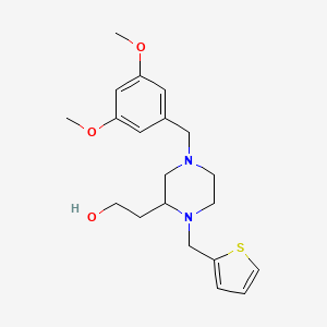 molecular formula C20H28N2O3S B6077834 2-[4-(3,5-dimethoxybenzyl)-1-(2-thienylmethyl)-2-piperazinyl]ethanol 