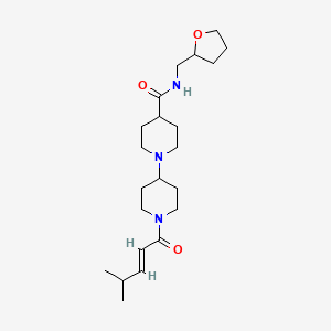 molecular formula C22H37N3O3 B6077848 1'-[(2E)-4-methyl-2-pentenoyl]-N-(tetrahydro-2-furanylmethyl)-1,4'-bipiperidine-4-carboxamide 