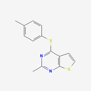 molecular formula C14H12N2S2 B6077858 2-methyl-4-[(4-methylphenyl)thio]thieno[2,3-d]pyrimidine 