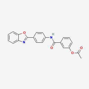 molecular formula C22H16N2O4 B6077864 3-({[4-(1,3-benzoxazol-2-yl)phenyl]amino}carbonyl)phenyl acetate 