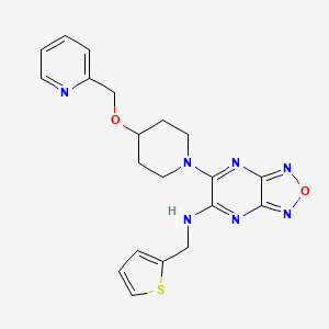 molecular formula C20H21N7O2S B6077871 6-[4-(2-pyridinylmethoxy)-1-piperidinyl]-N-(2-thienylmethyl)[1,2,5]oxadiazolo[3,4-b]pyrazin-5-amine 