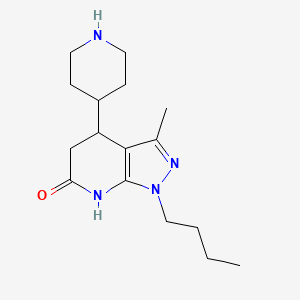 molecular formula C16H26N4O B6077882 1-butyl-3-methyl-4-(4-piperidinyl)-1,4,5,7-tetrahydro-6H-pyrazolo[3,4-b]pyridin-6-one hydrochloride 
